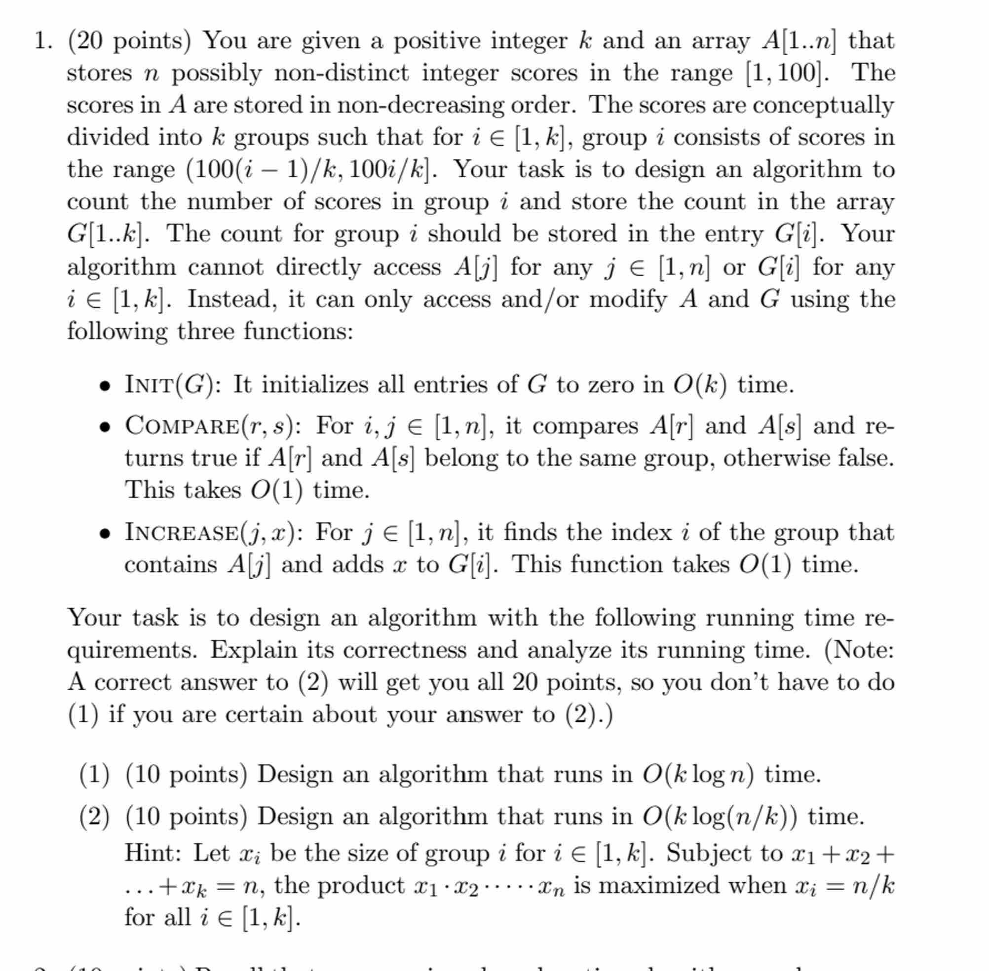 Solved (20 ﻿points) ﻿You are given a positive integer k ﻿and | Chegg.com