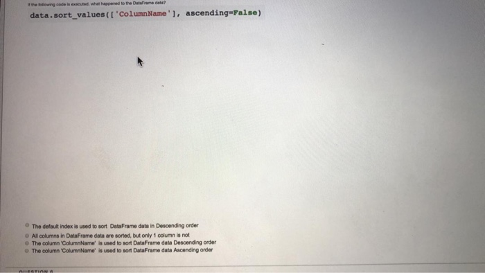 In the following code