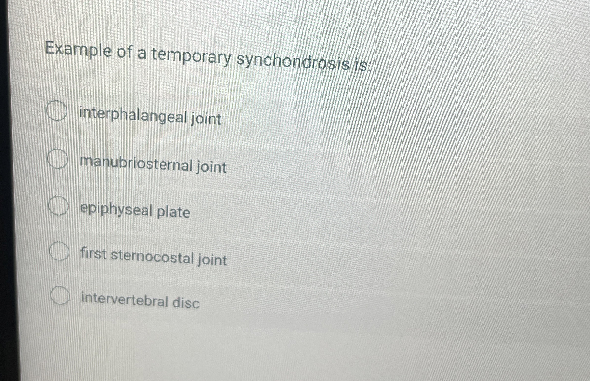 Solved Example of a temporary synchondrosis | Chegg.com