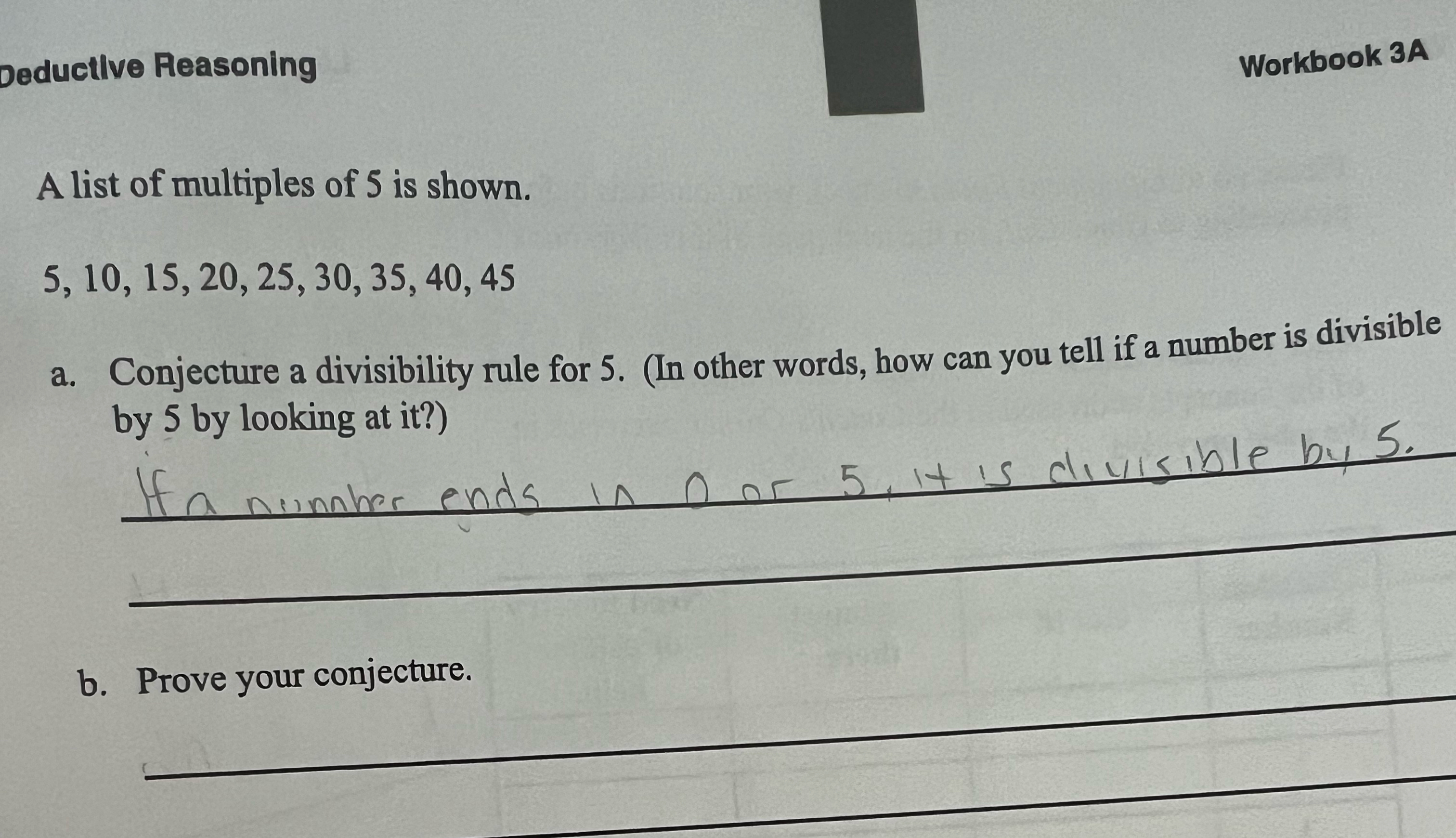 Solved Deductlve ReasoningWorkbook 3 ﻿AA list of multiples | Chegg.com