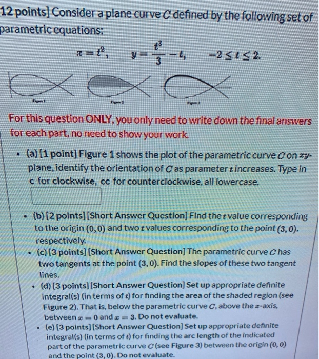 Solved 12 points] Consider a plane curve C defined by the | Chegg.com