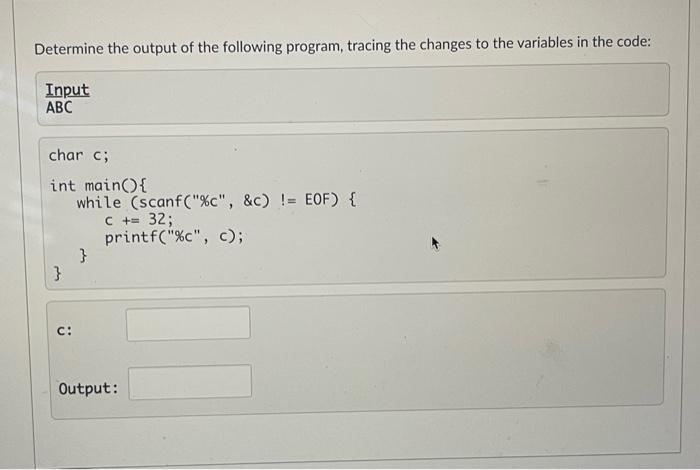 Solved Determine The Output Of The Following Program, | Chegg.com