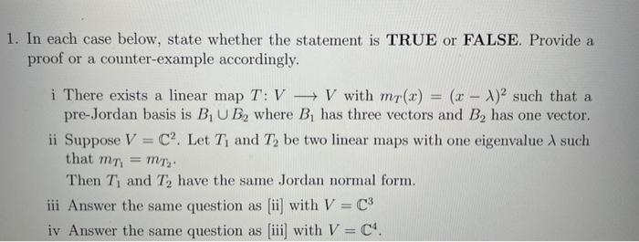 Solved In each case below, state whether the statement is | Chegg.com