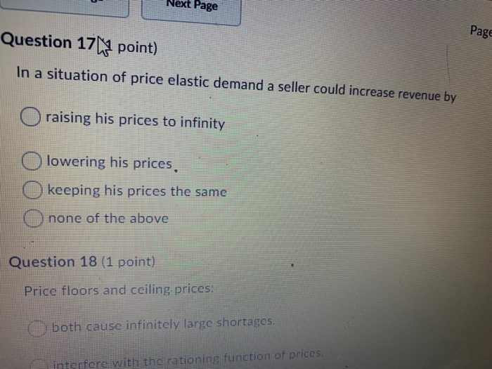 Solved Next Page Page Question 17 Point In A Situation O