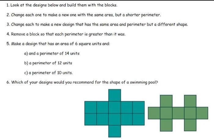 Solved 1. Look at the designs below and build them with the | Chegg.com
