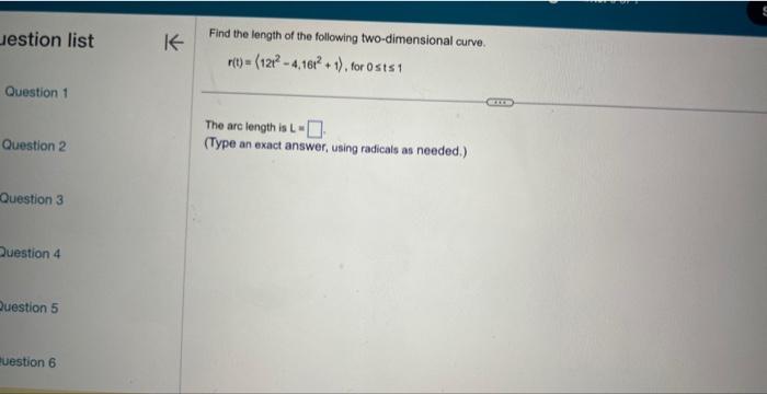 Solved Find The Length Of The Following Two-dimensional | Chegg.com