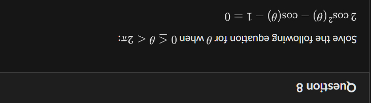 Solved by an EXPERT Question 8Solve the following equation for | Chegg.com