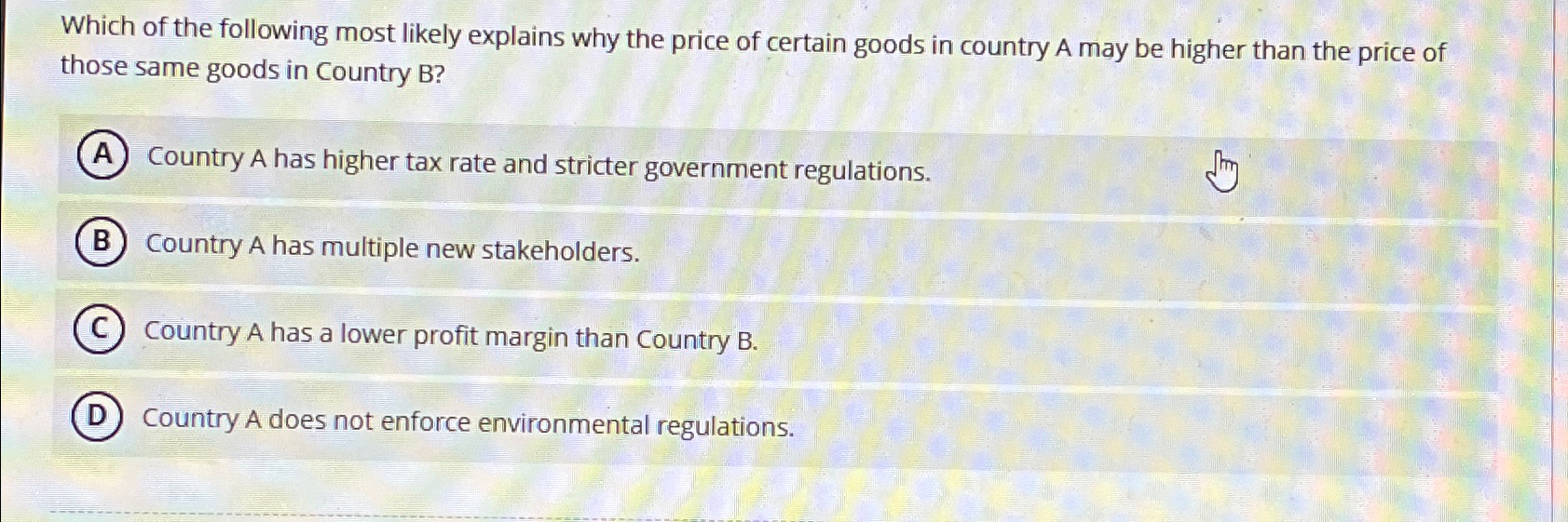 Solved Which of the following most likely explains why the