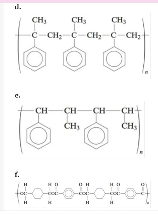Solved What monomer(s) must be used to produce the following | Chegg.com