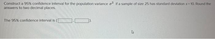 Solved Construct a 95% confidence interval for the | Chegg.com