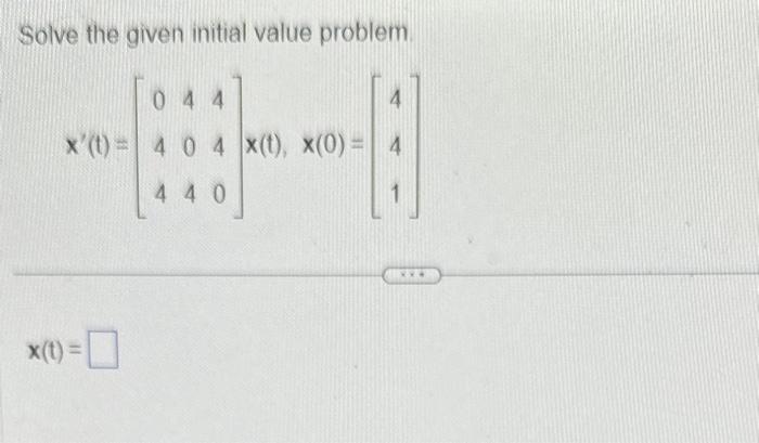 Solved Solve the given initial value problem | Chegg.com