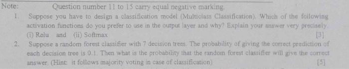 Solved NSuppose you have to design a classification model | Chegg.com