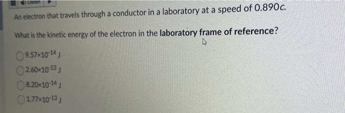 Solved An electron that travels through a conductor in a | Chegg.com
