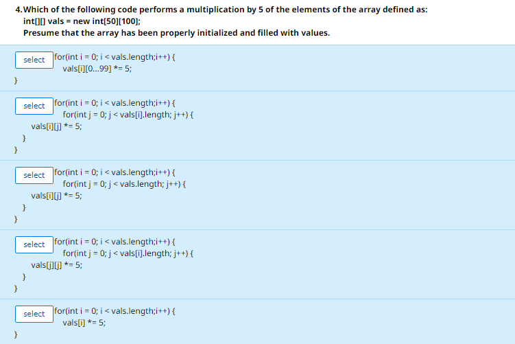 Solved Which of the following code performs a multiplication | Chegg.com