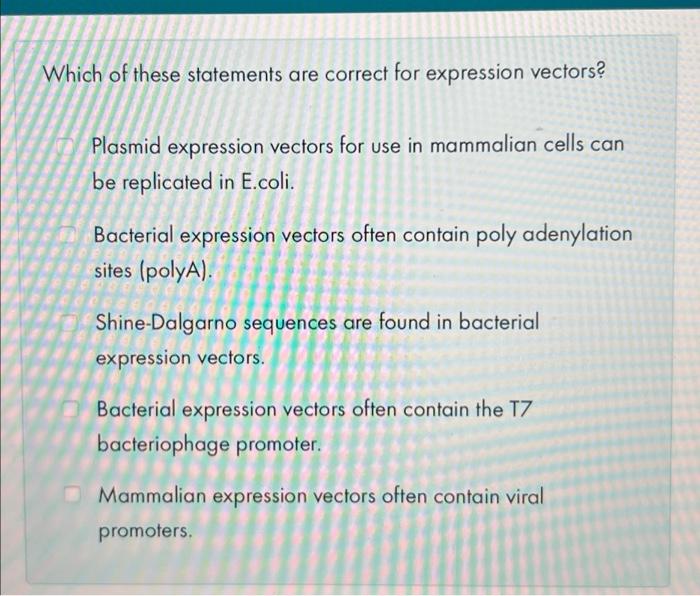 Solved Which of these statements are correct for inducible