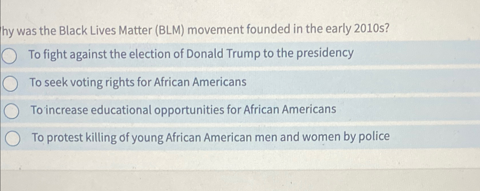 Solved hy was the Black Lives Matter (BLM) ﻿movement founded | Chegg.com