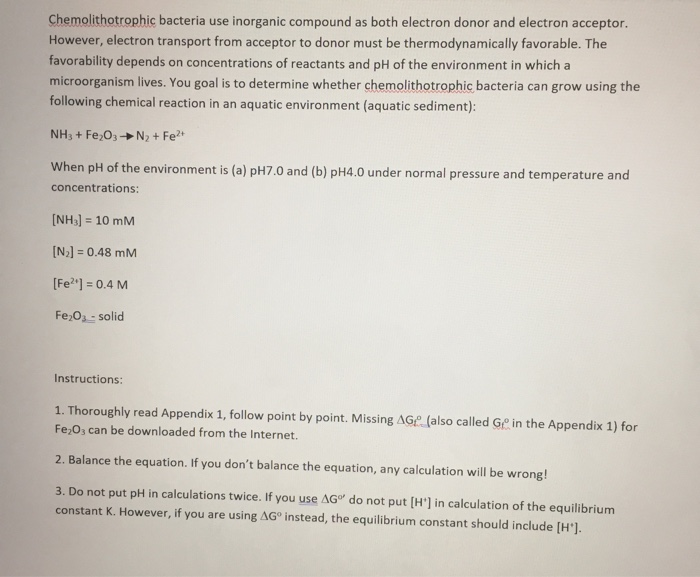 Chemolithotrophic bacteria use inorganic compound as | Chegg.com