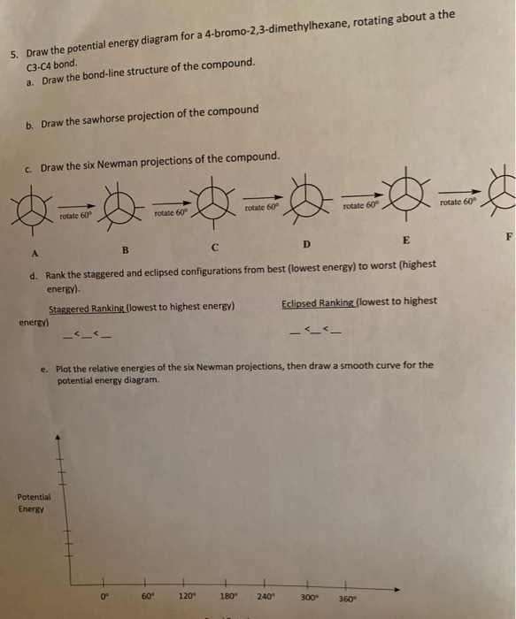 Solved 5. Draw The Potential Energy Diagram For A | Chegg.com