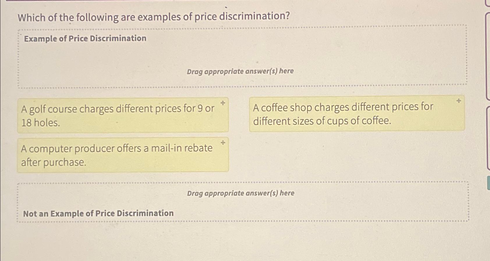 Solved Which of the following are examples of price