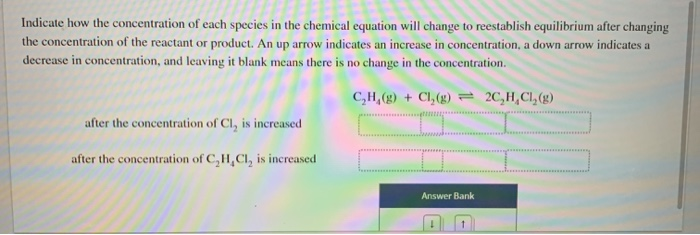 Solved Indicate how the concentration of each species in the