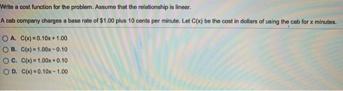 Solved Write a cost function for the problem. Assume that | Chegg.com