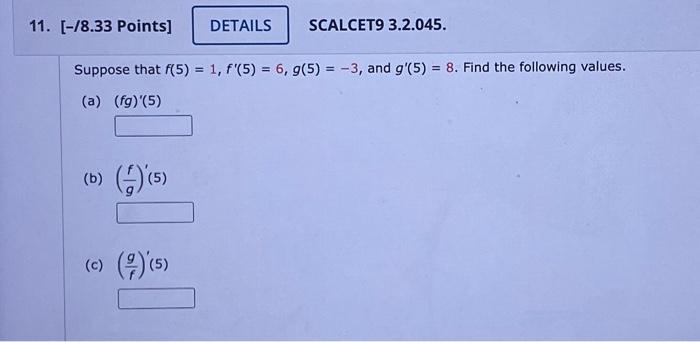Solved 11. [-/8.33 Points] (b) (1) (5) DETAILS Suppose that | Chegg.com