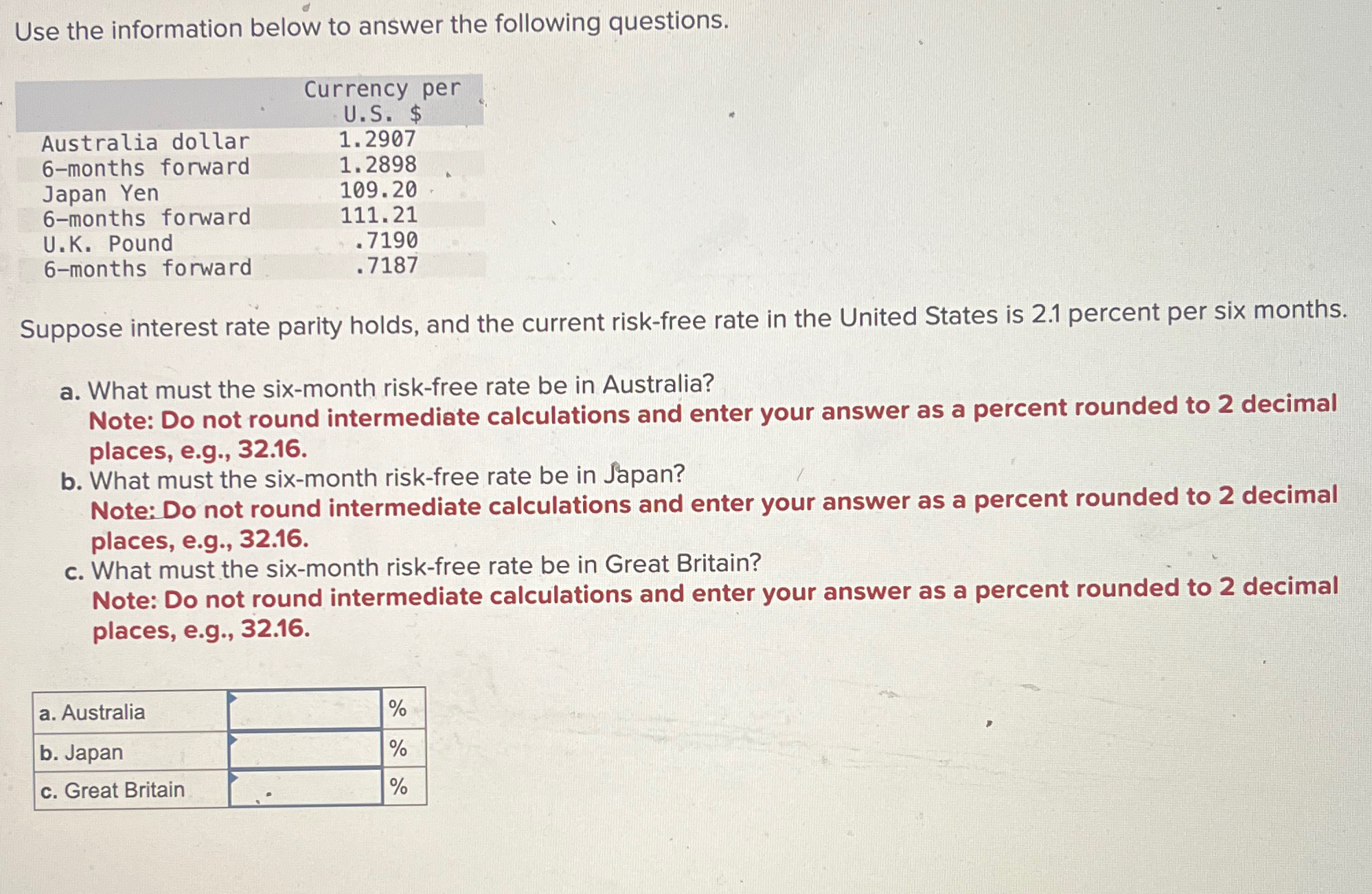Solved Use the information below to answer the following | Chegg.com