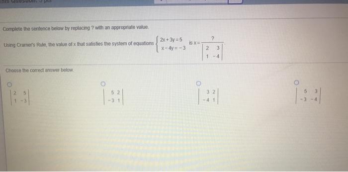 Solved RUD Complete the sentence below by replacing ? with | Chegg.com