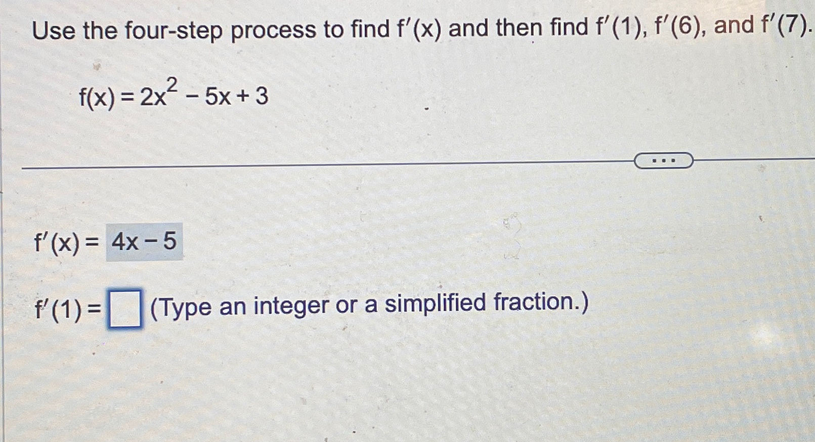 Solved Use the four-step process to find f'(x) ﻿and then | Chegg.com