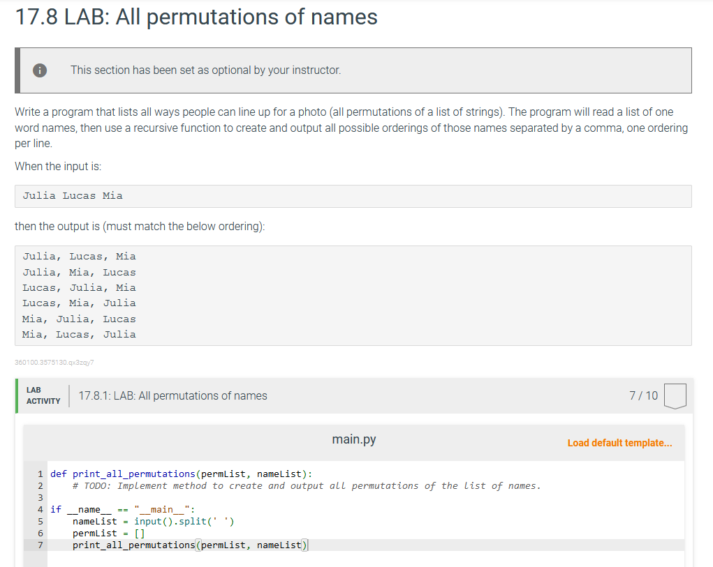 Solved Python: Write a program that lists all ways people | Chegg.com