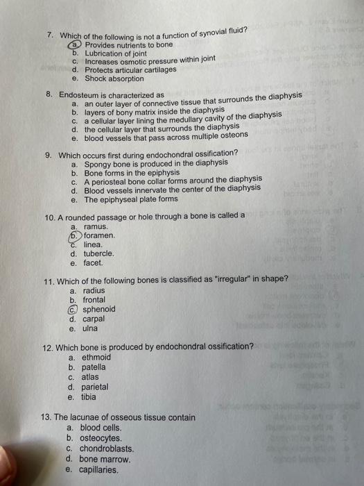 Solved 7. Which of the following is not a function of