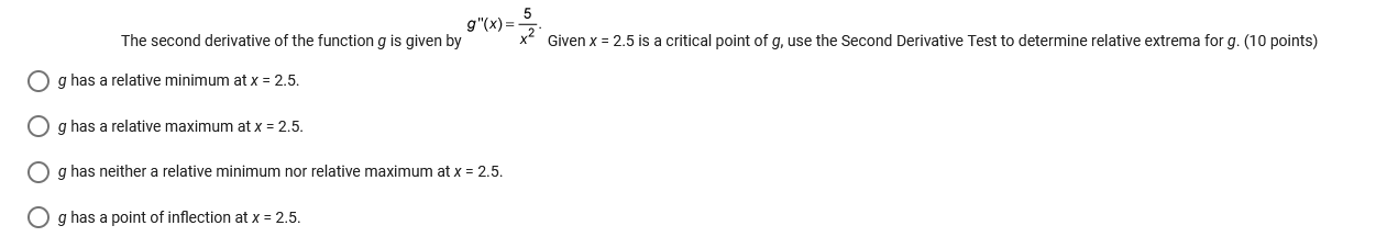 Solved The second derivative of the function g is given by | Chegg.com