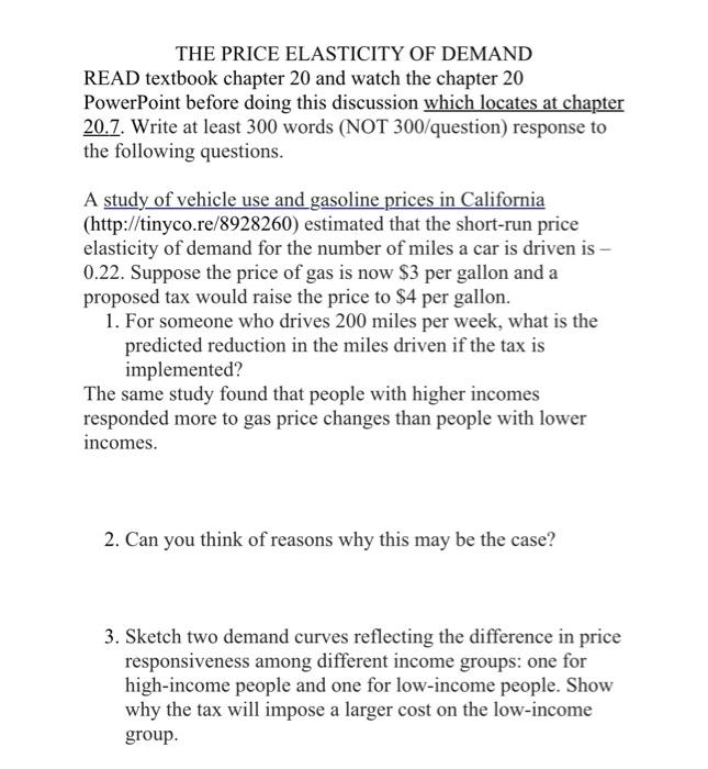 THE PRICE ELASTICITY OF DEMAND READ textbook chapter | Chegg.com