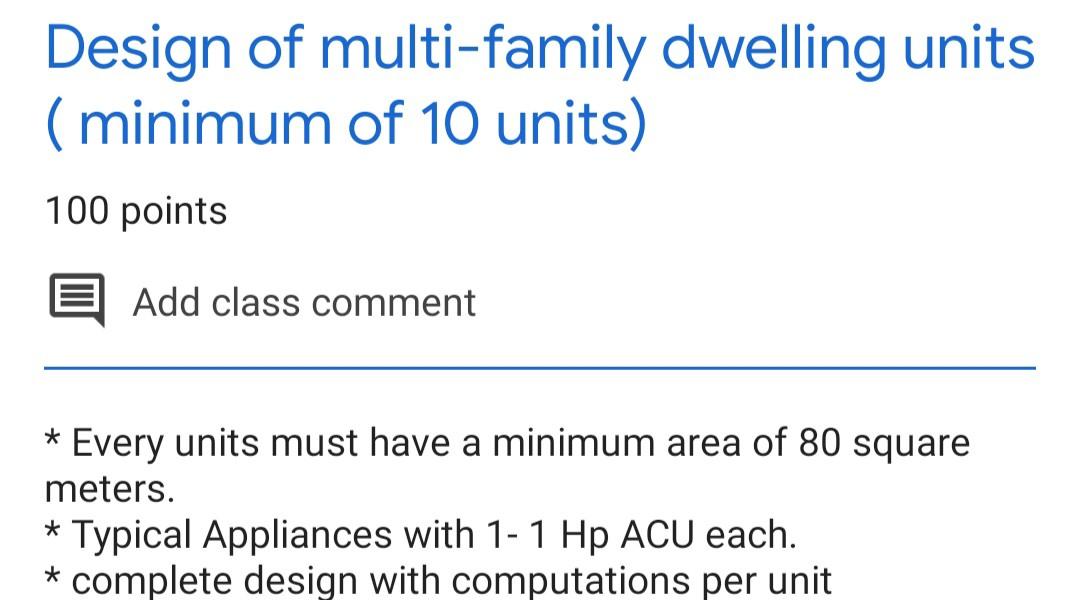 Solved Design of multi-family dwelling units (minimum of 10 | Chegg.com