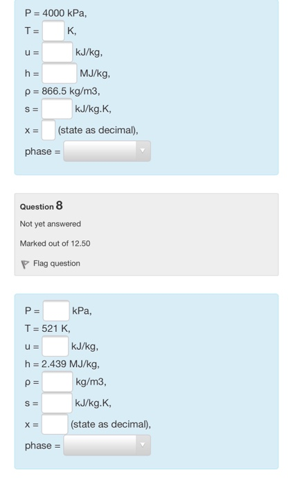 Solved P 4000 Kpa 0 E 35 Q Iii Iii Kj Kg Mj Kg P 8 Chegg Com