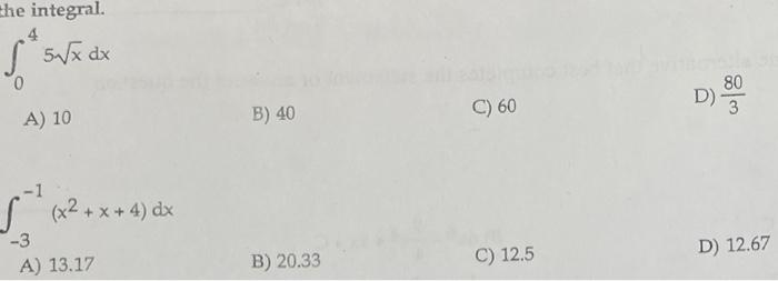 Solved new to integrals, just need help on how to do the | Chegg.com