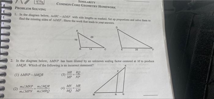 equations of lines common core geometry homework answers