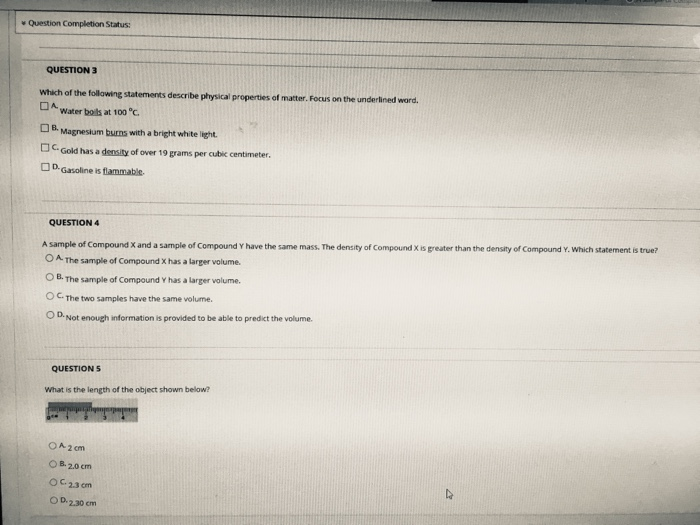 Solved Question Completion Status: QUESTION 3 Which of the | Chegg.com