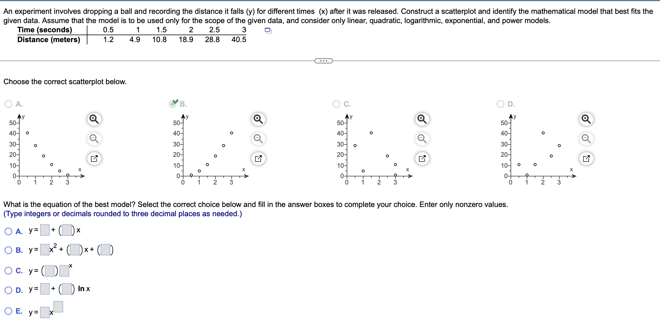 Solved An experiment involves dropping a ball and recording | Chegg.com