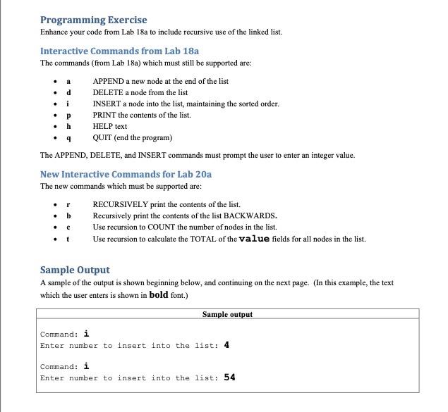 Solved d i р h Programming Exercise Enhance your code from | Chegg.com