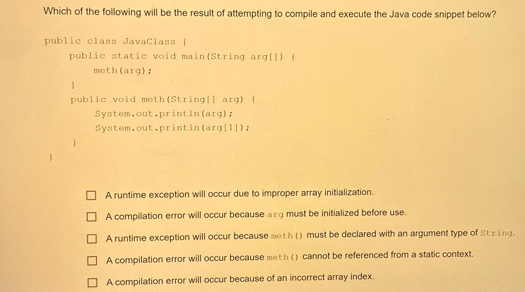 Solved Which of the following will be the result of | Chegg.com