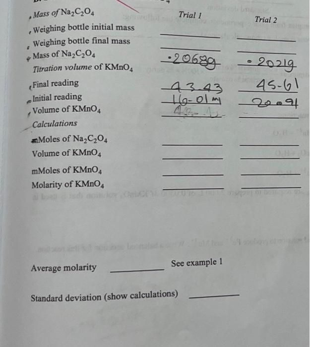 report name oxidation reduction Titration I