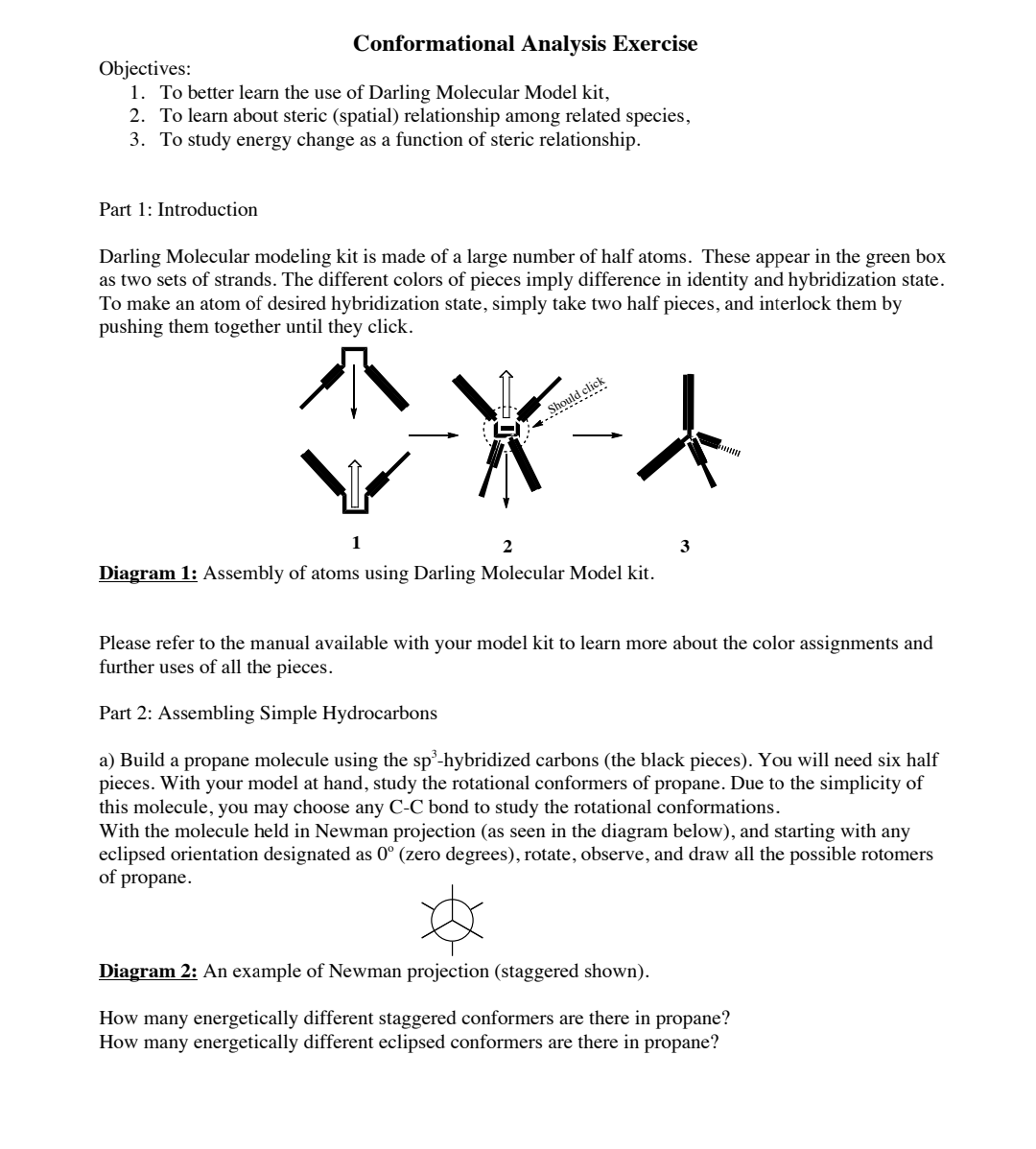 Solved Conformational Analysis Exercise Objectives: 1. To | Chegg.com