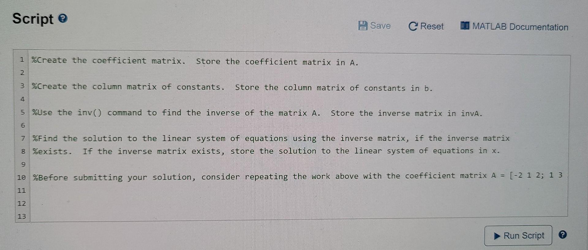 Solved 2.8 MATLAB: Solve Systems of Linear Equations | Chegg.com