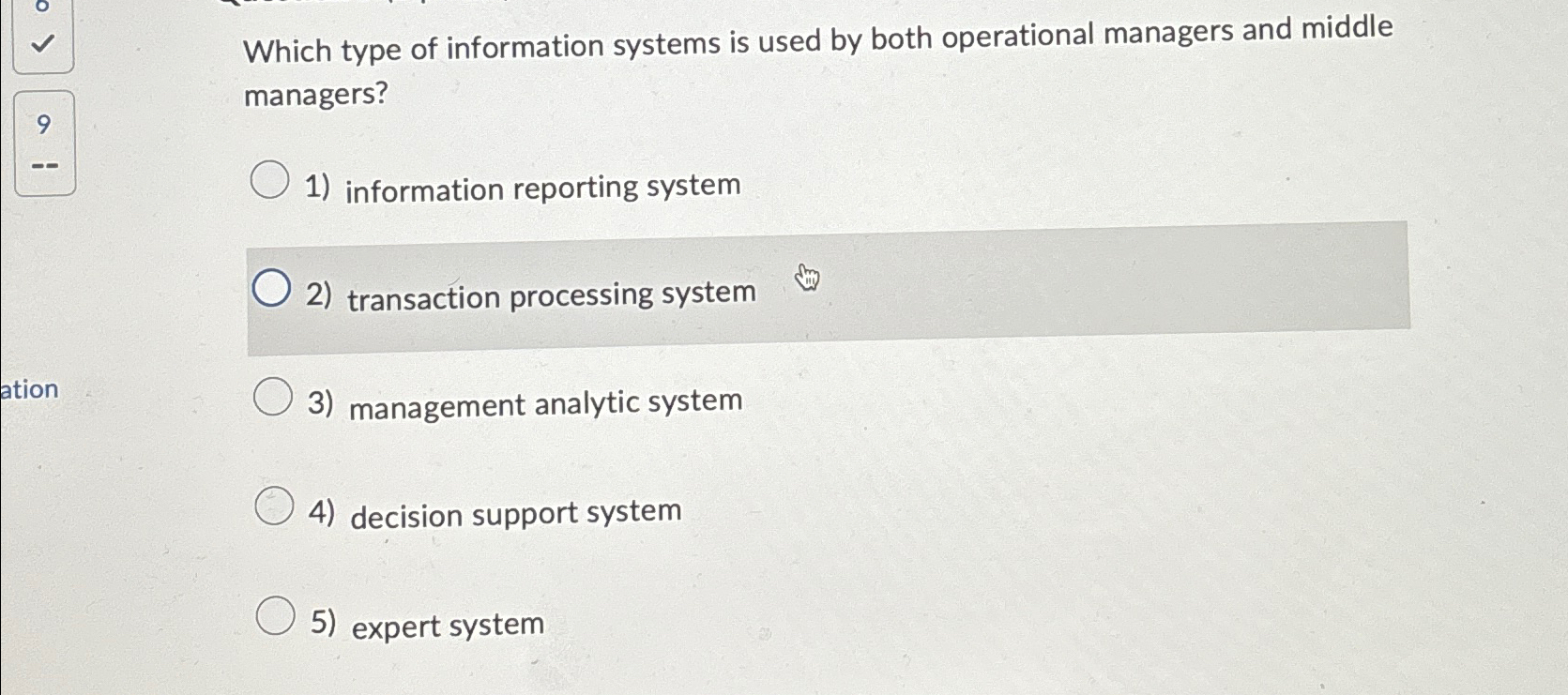 Solved Which type of information systems is used by both | Chegg.com