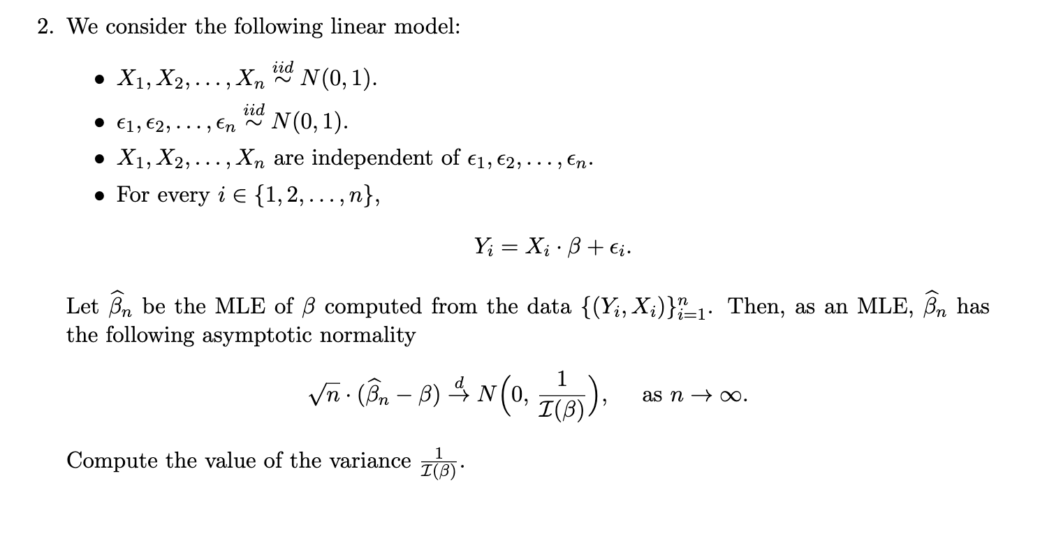 Solved We consider the following linear | Chegg.com