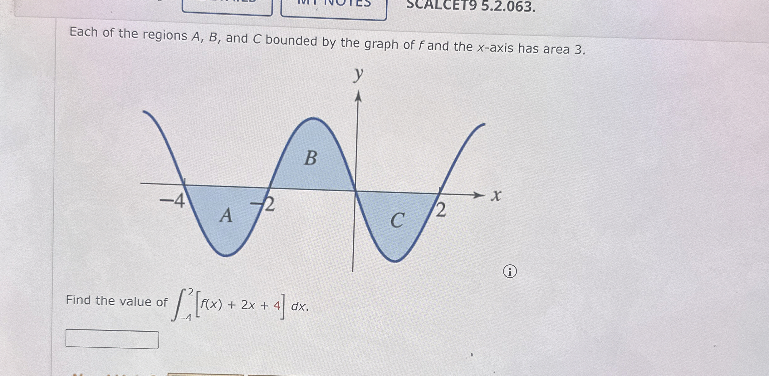 Solved Each of the regions A,B, ﻿and C ﻿bounded by the graph | Chegg.com