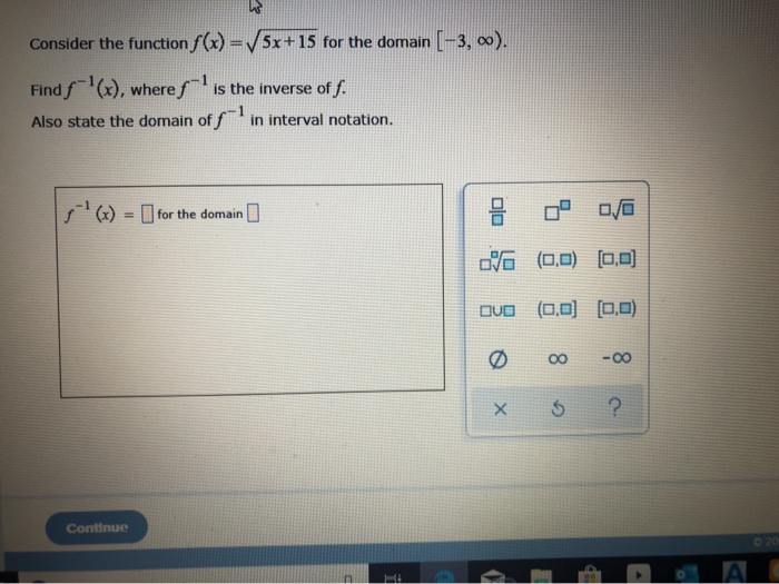 Solved Consider The Function F X 5x 15 For The Domain