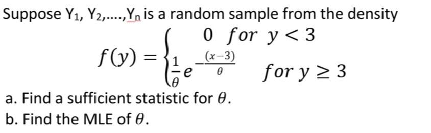 Solved Suppose Y1,Y2,…,Yn Is A Random Sample From The | Chegg.com