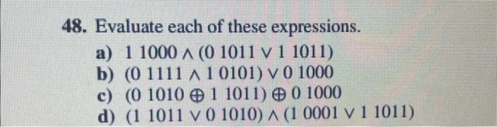 Solved 48. Evaluate each of these expressions. a) | Chegg.com